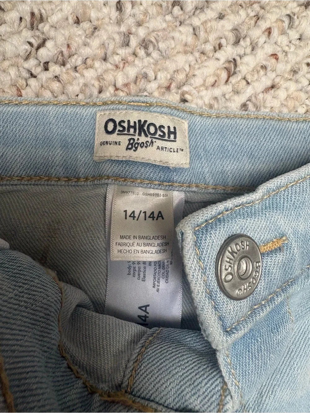 OshKosh B'gosh Light Blue Button-Front Denim Mini Skirt